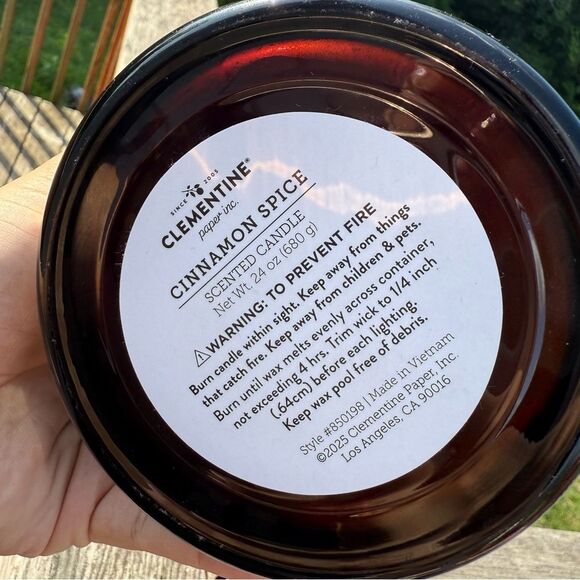 Clementine Paper Inc Cinnamon Spice 3 Wick Candle 24oz Ghost Mushroom Design - Picture 5 of 5